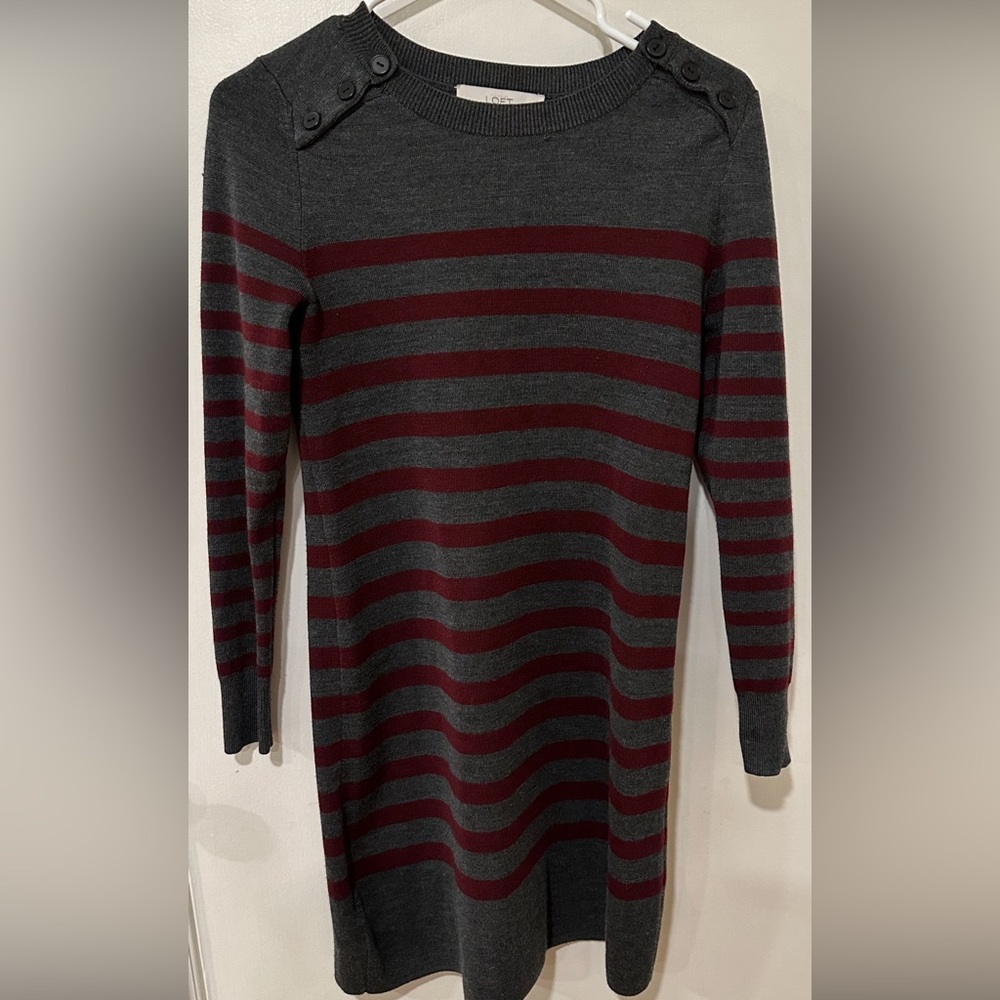 Loft Striped Sweater Dress XSP
